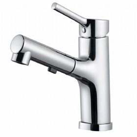 Pull-out basin faucet