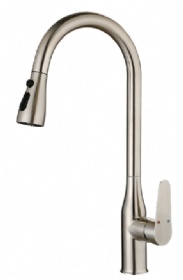 Pull Down Kitchen Faucet With Front Lever