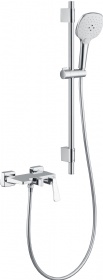 Kaiping  Sanitary Simple Rainfall Shower Head Handheld Spray Bath Shower Faucet Set Small Square Shelf  three-function shower