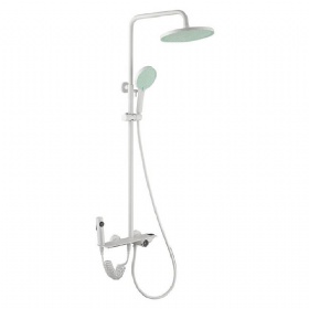 Manufacturer Apartment Building Full Set Hardware Bathroom Modern Simple Design Big Round Bath Shower Pressurized 4 Function Hand Shower Mixer Faucet Set