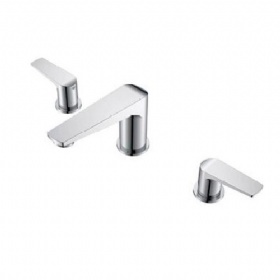 Cylinder Basin Faucet Hot Cold 3 Holes Mono Handle CE Bathroom Sink Mixer Taps Bathroom Basin Faucet waterfall Brass Wash Basin Faucet